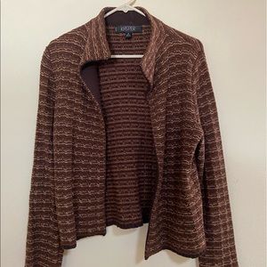kasper stripe brown jacket SMALL